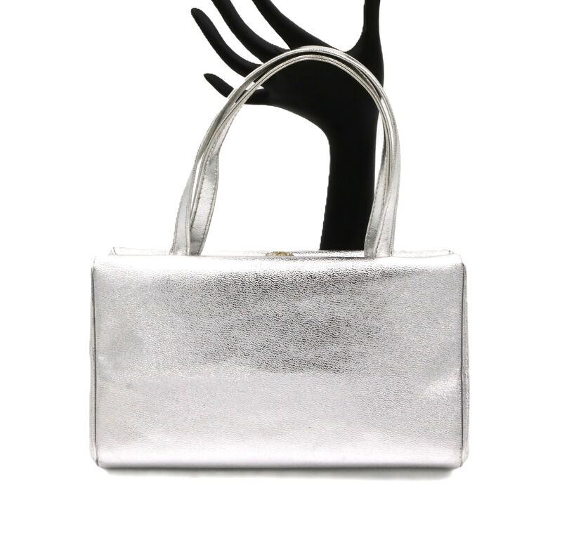Vintage Small - MISS LEWIS - Leather Silver Toned Handbag - Mid Century  - product images  of 