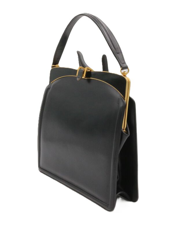 Vintage ROSENFELD Black Leather Structured Handbag - Mid Century - product images  of 