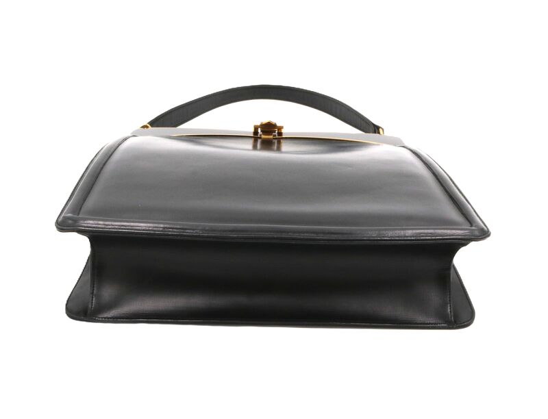 Vintage ROSENFELD Black Leather Structured Handbag - Mid Century - product images  of 