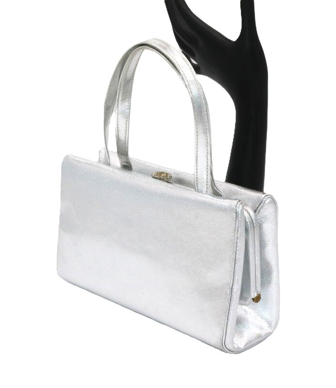 Vintage Small - MISS LEWIS - Leather Silver Toned Handbag - Mid Century  - product images  of 