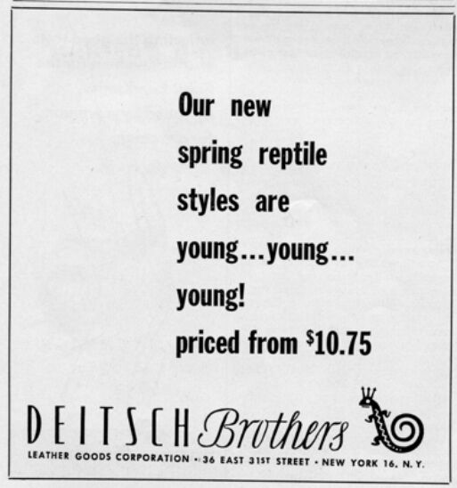 Vintage - DEITSCH - Dark Brown Snake Skin Clutch Handbag - 40s-50s - product images  of 