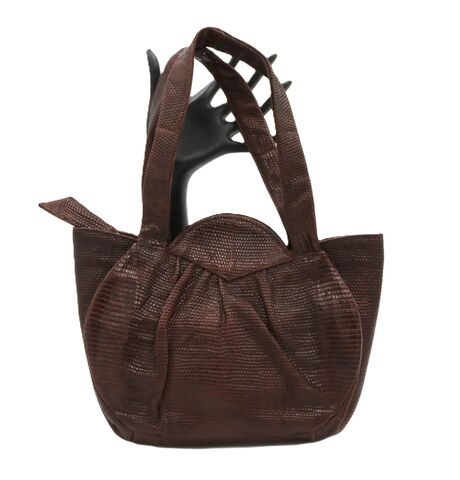 Vintage,Small,-,DEITSCH,Brown,Lizard,Skin,Handbag,Mid,Century,Deitsch, vintage handbag, lizard skin, vintage purse, brown, fabric, mid century, 40s, 50s