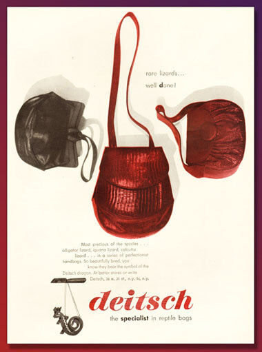 Vintage Small - DEITSCH - Brown Lizard Skin Handbag - Mid Century - product images  of 