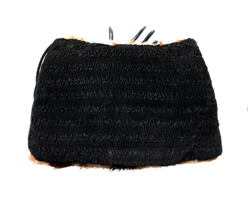 vintage Large Brown - FOX - Fur Muff Hand Warmer - Mid Century - product images  of 