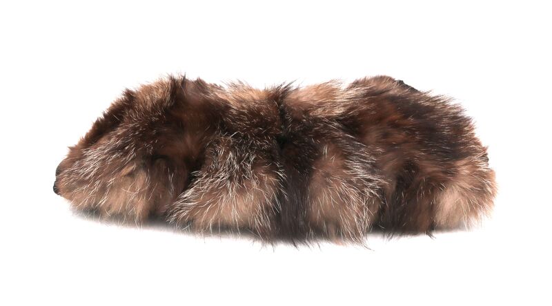 vintage Large Brown - FOX - Fur Muff Hand Warmer - Mid Century - product images  of 