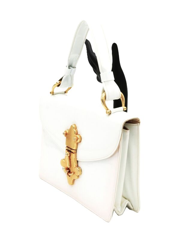 Vintage White - SAKS FIFTH AVE - Patent Handbag -RETRO - - product images  of 