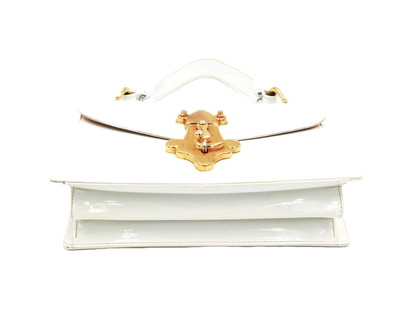 Vintage White - SAKS FIFTH AVE - Patent Handbag -RETRO - - product images  of 