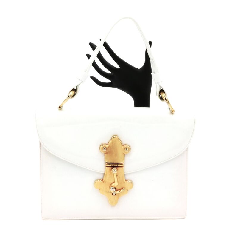 Vintage White - SAKS FIFTH AVE - Patent Handbag -RETRO - - product images  of 