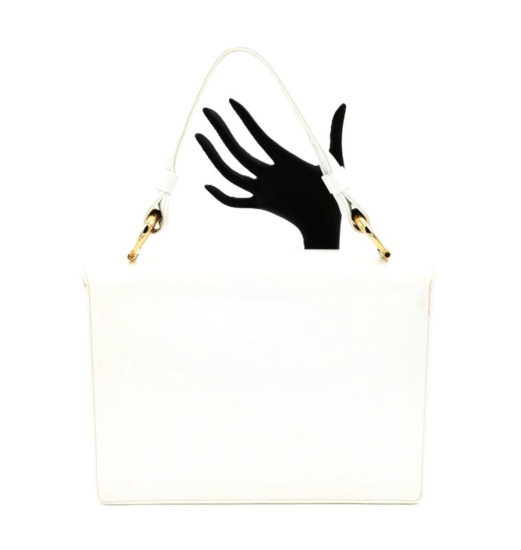 Vintage White - SAKS FIFTH AVE - Patent Handbag -RETRO - - product images  of 