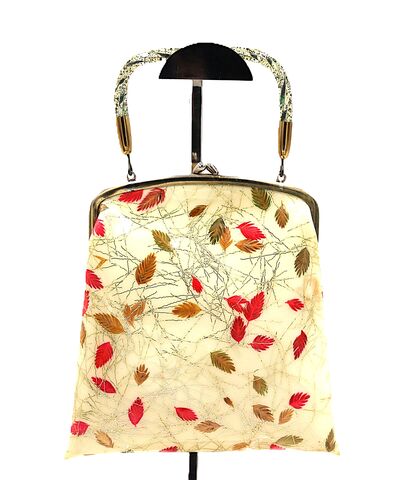 Vintage,50s-60s,Plastic,Multi-color,Gold,Patterned,-,CONFETTI,Lucite,Handle,RETRO,Confetti, plastic, vintage handbag, vintage purse, mid century modern, retro, gold, 50s, 60s, gift, rare, leaf, multicolor, lucite