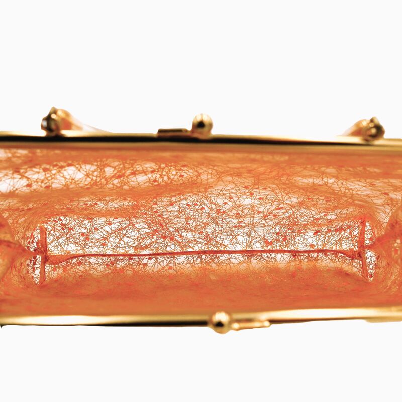 Vintage 50s-60s Clear Plastic Vinyl Gold Patterned - CONFETTI - Lucite Handle - RETRO - - product images  of 