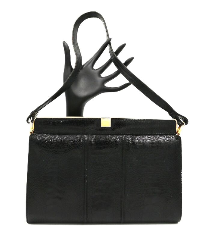 Vintage Black - OSTRICH LEG - Clutch Shoulder Bag - product images  of 
