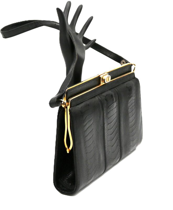 Vintage Black - OSTRICH LEG - Clutch Shoulder Bag - product images  of 