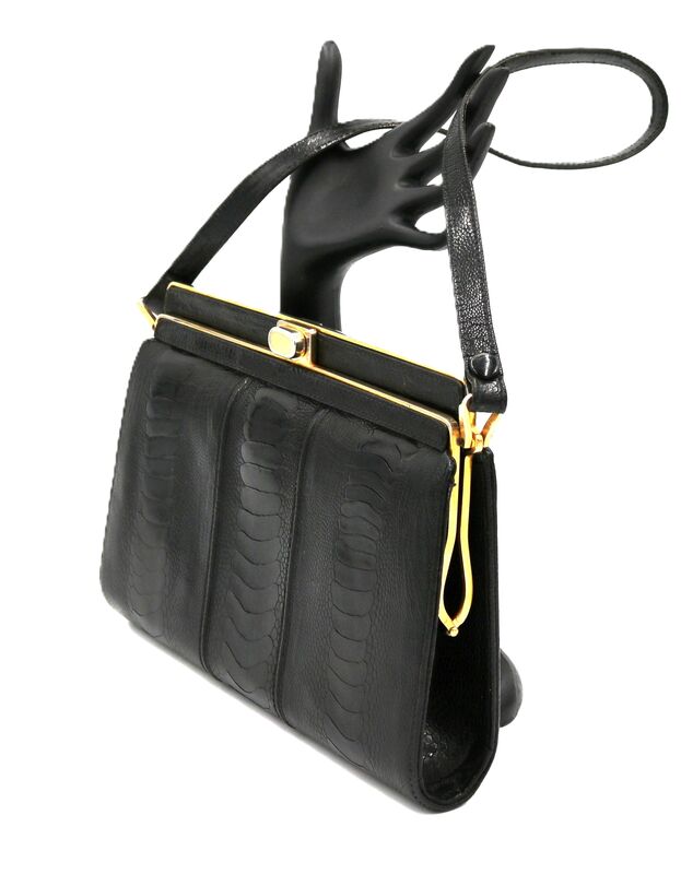 Vintage Black - OSTRICH LEG - Clutch Shoulder Bag - product images  of 