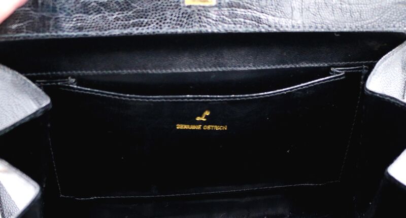 Vintage Black - OSTRICH LEG - Clutch Shoulder Bag - product images  of 
