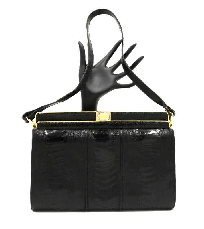 Vintage Black - OSTRICH LEG - Clutch Shoulder Bag - product images  of 