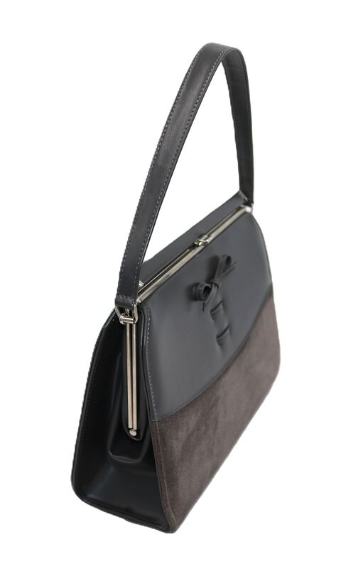 Vintage 60s - AIR STEP - Grey leather suede Like Handbag - Mid Century - - product images  of 