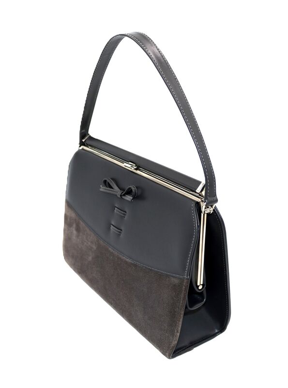 Vintage 60s - AIR STEP - Grey leather suede Like Handbag - Mid Century - - product images  of 