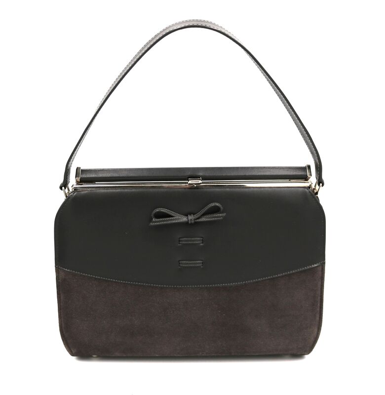 Vintage 60s - AIR STEP - Grey leather suede Like Handbag - Mid Century - - product images  of 