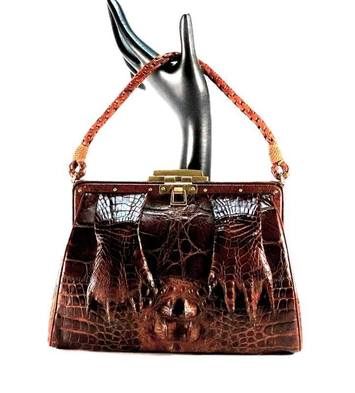 Antique Small Hornback - ALLIGATOR - Handbag With Claws - product images  of 
