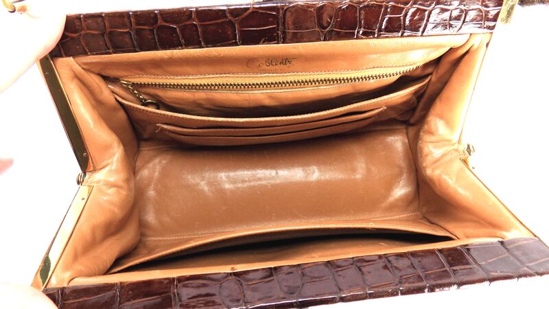 Vintage - COBLENTZ - Brown Structured - ALLIGATOR - Skin Handbag Satchel - product images  of 