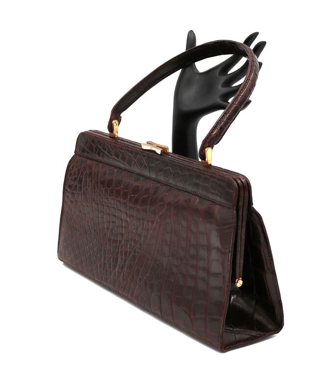 Vintage 50s-60s - COBLENTZ - Brown Structured - ALLIGATOR - Skin Handbag - product images  of 