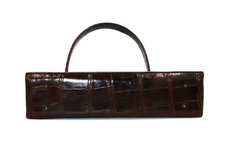 Vintage 50s-60s - COBLENTZ - Brown Structured - ALLIGATOR - Skin Handbag - product images  of 