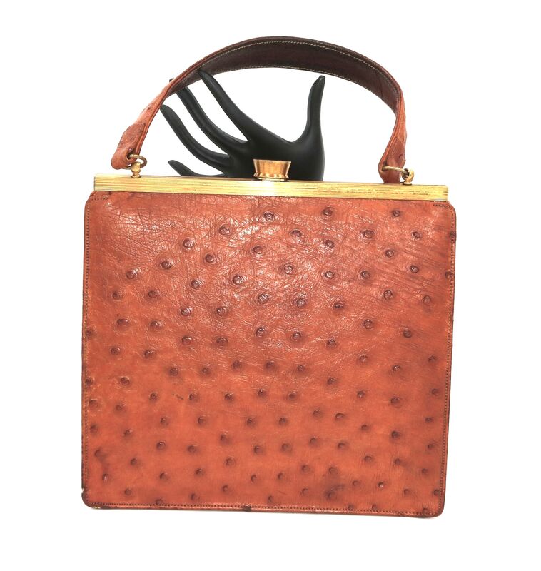 Vintage 50s - EVANS ELEGANCE - OSTRICH Skin Handbag - Rare - - product images  of 