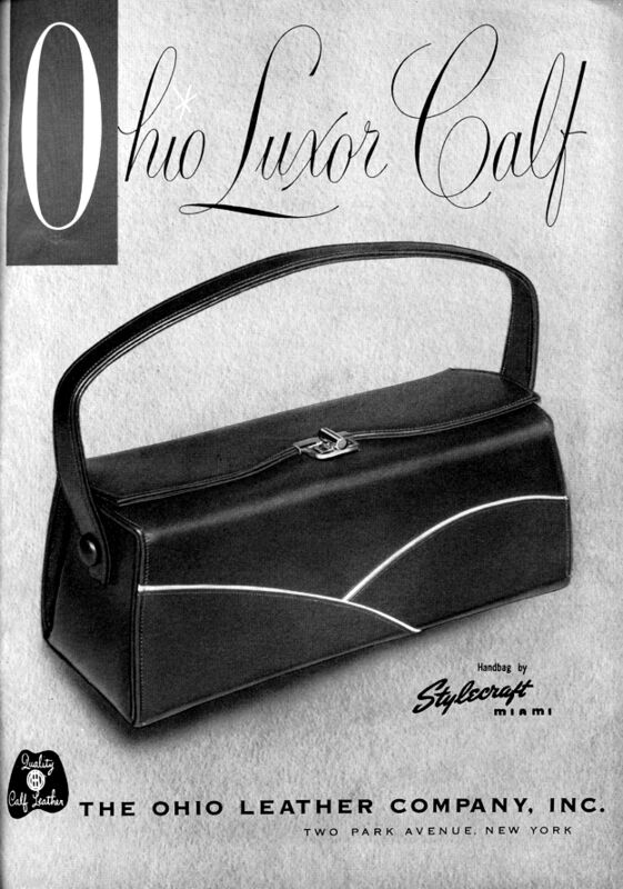 Vintage - STYLEMARK - Tan Embossed Ostrich Plastic Bakelite Handle Handbag - Mid Century - product images  of 