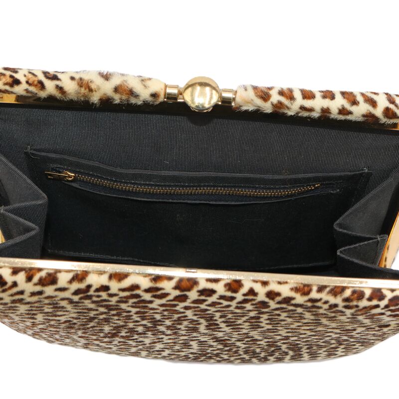 Vintage 50s-60s - LEON of CALIFORNIA - Faux Leopard Fur Structured Handbag - Rare - - product images  of 