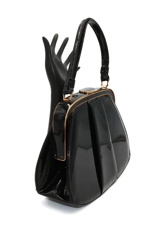 Vintage - LEWIS - Black Patent Leather Handbag - Mid Century - product images  of 