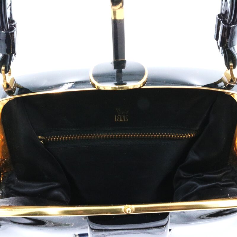 Vintage - LEWIS - Black Patent Leather Handbag - Mid Century - product images  of 