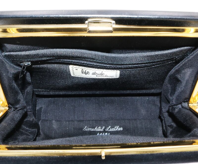 Vintage 60s - LIFE STRIDE - Black leather suede Like Handbag - Mid Century - - product images  of 