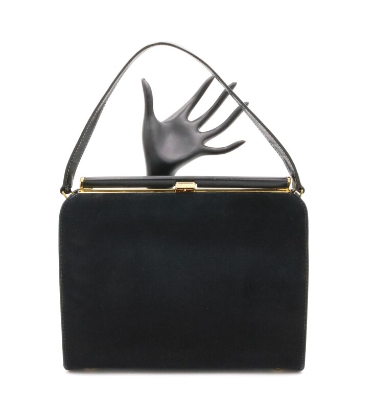 Vintage 60s - LIFE STRIDE - Black leather suede Like Handbag - Mid Century - - product images  of 