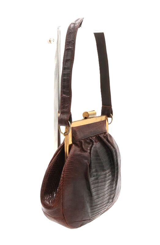 Vintage Small Brown - LIZARD - Skin Handbag - 40s-50s- Mid Century - product images  of 