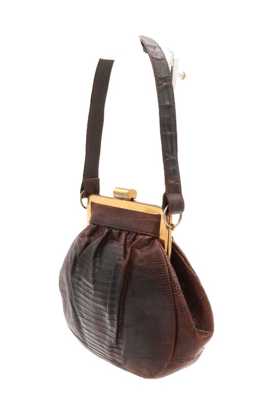 Vintage Small Brown - LIZARD - Skin Handbag - 40s-50s- Mid Century - product images  of 