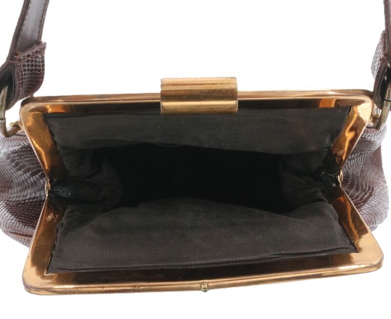 Vintage Small Brown - LIZARD - Skin Handbag - 40s-50s- Mid Century - product images  of 
