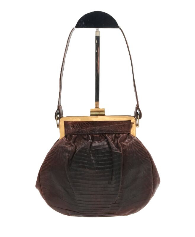Vintage Small Brown - LIZARD - Skin Handbag - 40s-50s- Mid Century - product images  of 