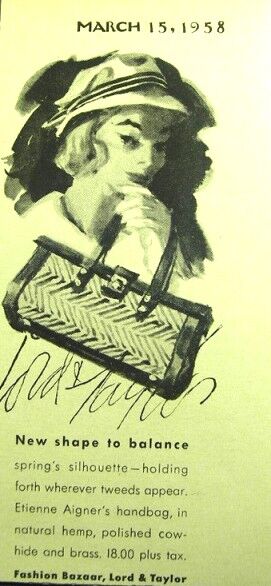 Vintage - ETIENNE AIGNER - Handbag - Original Hand Made Red Heavy Leather and Tweed  - product images  of 