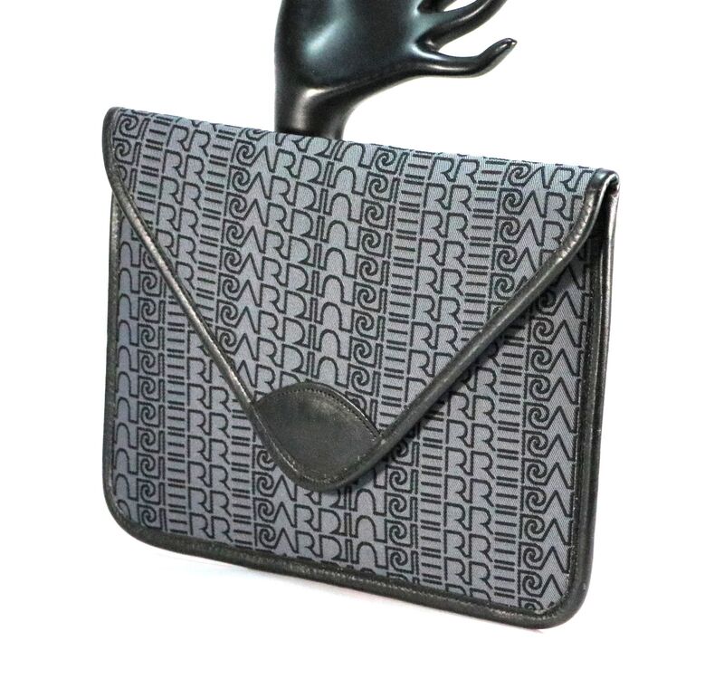 Vintage 60s-70s - PIERRE CARDIN - Blue Monogrammed Envelope Clutch Bag - product images  of 