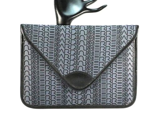 Vintage 60s-70s - PIERRE CARDIN - Blue Monogrammed Envelope Clutch Bag - product images  of 