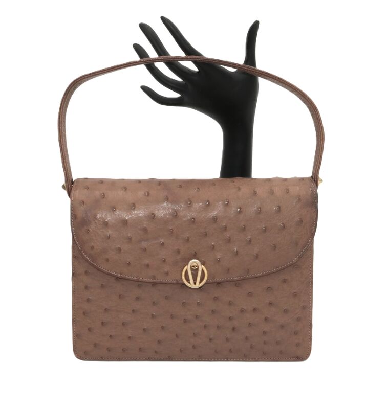 Vintage 50s-60s - BELLESTONE - Small Brown Ostrich Structured Handbag - MCM - product images  of 