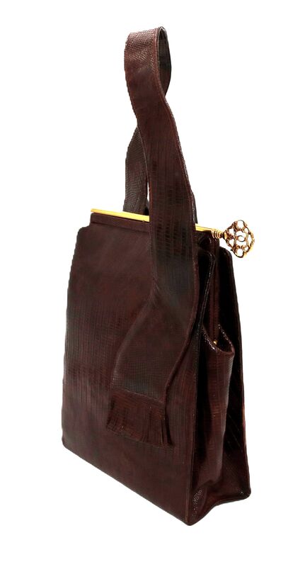 Vintage - KORO CREATION- Brown LIZARD Embossed Structured Handbag - RARE - Mid Century - - product images  of 