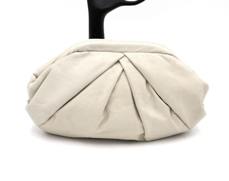 Vintage 80s-90s - VIVA - Off White Bone Leather Clutch Shoulder Bag - RETRO - - product images  of 