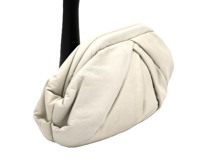 Vintage 80s-90s - VIVA - Off White Bone Leather Clutch Shoulder Bag - RETRO - - product images  of 