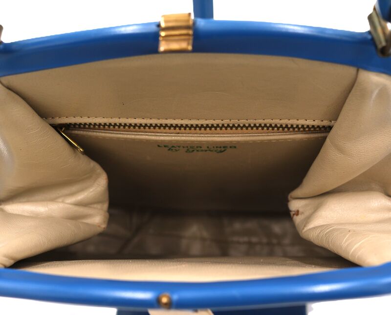 Vintage 50s-60s - GARAY - Light Blue Patent Leather Like Handbag - Retro  - product images  of 