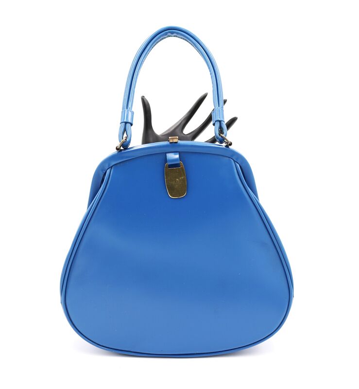 Vintage 50s-60s - GARAY - Light Blue Patent Leather Like Handbag - Retro  - product images  of 