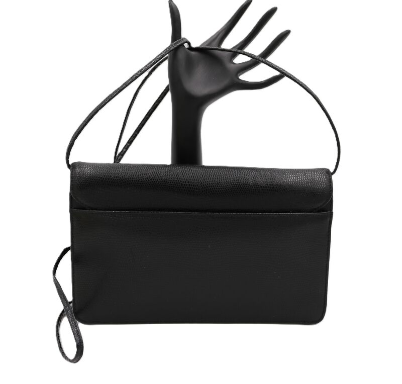 Vintage - GIVENCHY - Small Black Leather Lizard Embossed Shoulder Cross Body bag - 80s-90s - product images  of 