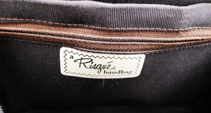 Vintage - RISQUE - Brown Patent Leather Like Handbag - Mid Century - - product images  of 