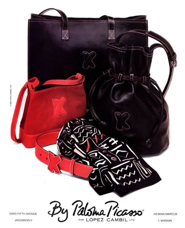 Vintage - PALOMA PICASSO - Black Leather Shoulder Cross Body Bag - ITALY - product images  of 